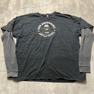 Hot Leather Second Amendment America's Original Homeland Security Shirt Men 3XL